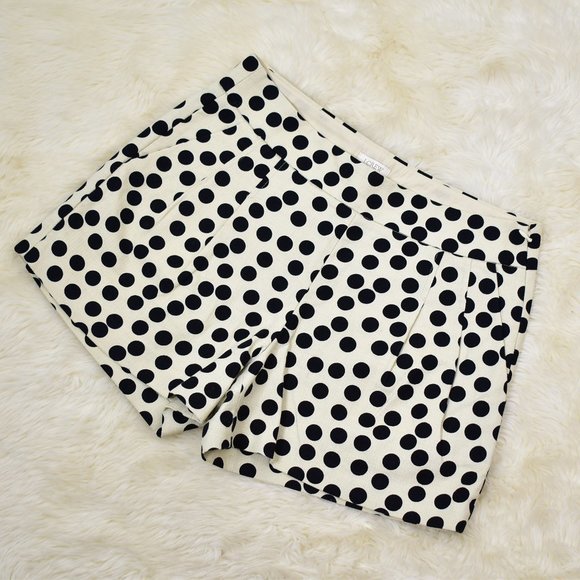J Crew Factory Basketweave High Rise Polka Dot Chino Shorts Size 4 Beige Black - Picture 6 of 11